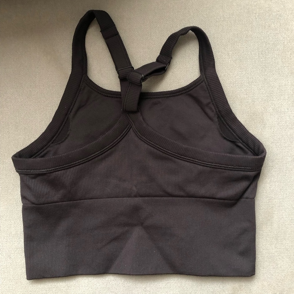 Alo Yoga Seamless Ribbed Favorite Bra Tank Black S - Picture 14 of 14